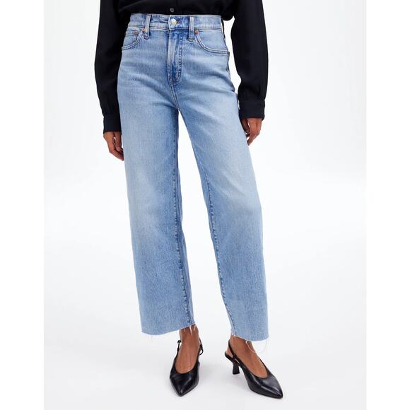 Madewell Denim - Madewell The Perfect Vintage Wide Leg Crop Jeans Womens 29T Light Wash Clean